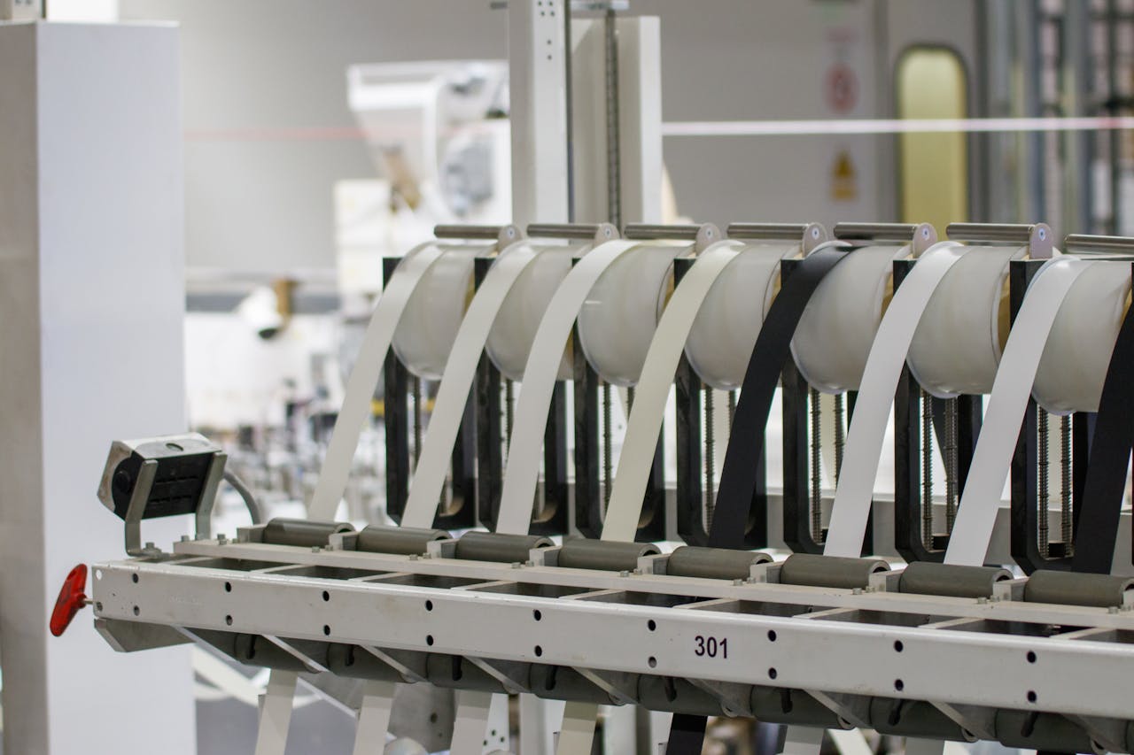 Home Modern industrial machine in operation in a manufacturing facility showcasing advanced technology.